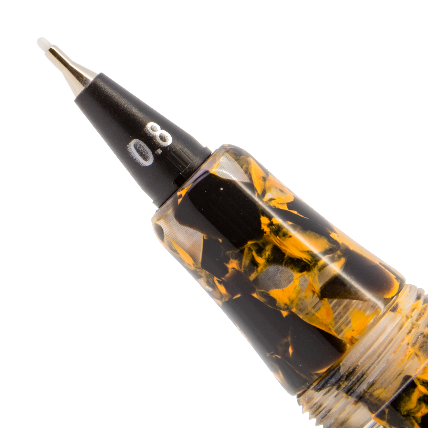 Yookers Gaia Fiber Pen Orange/Black Marble Resin